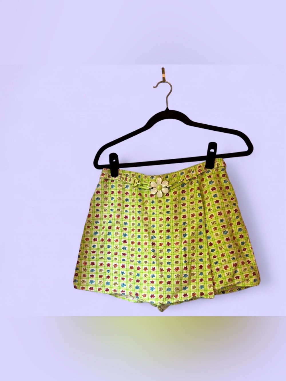 Vintage 90’s Lime Green Floral Skort